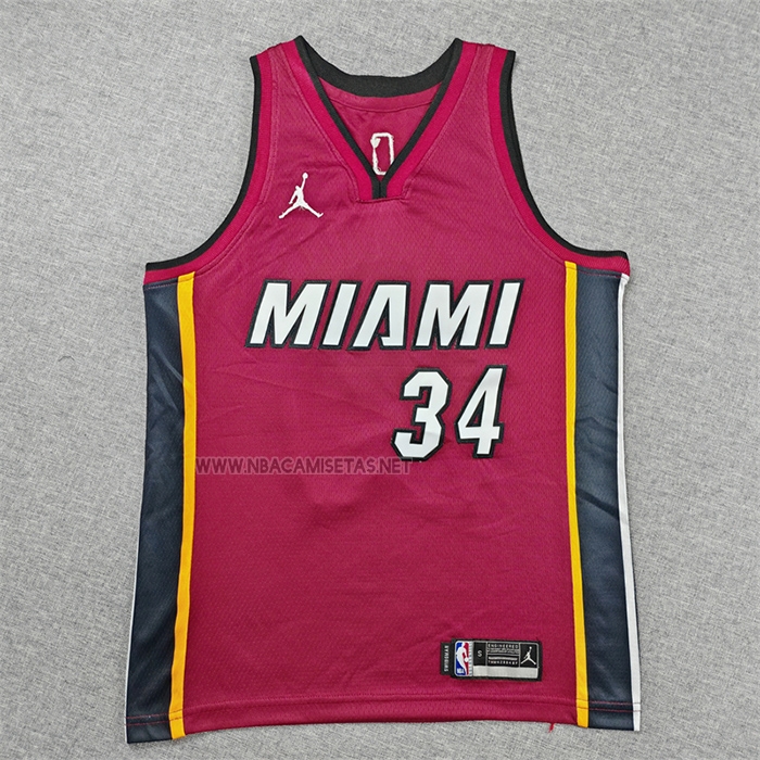 Camiseta Nino Miami Heat Giannis Antetokounmpo NO 34 Statement 2025-26 Rojo
